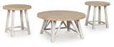 Fawndell Antique White/Brown Table (Set of 3)