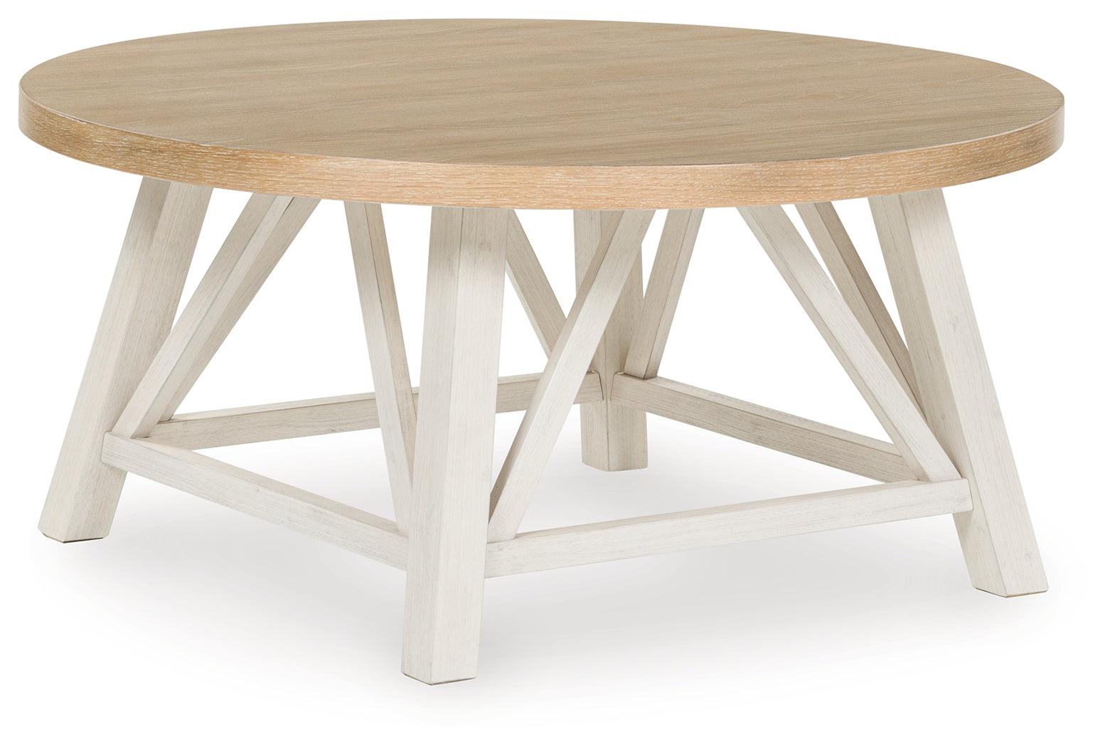 Fawndell Antique White/Brown Table (Set of 3)