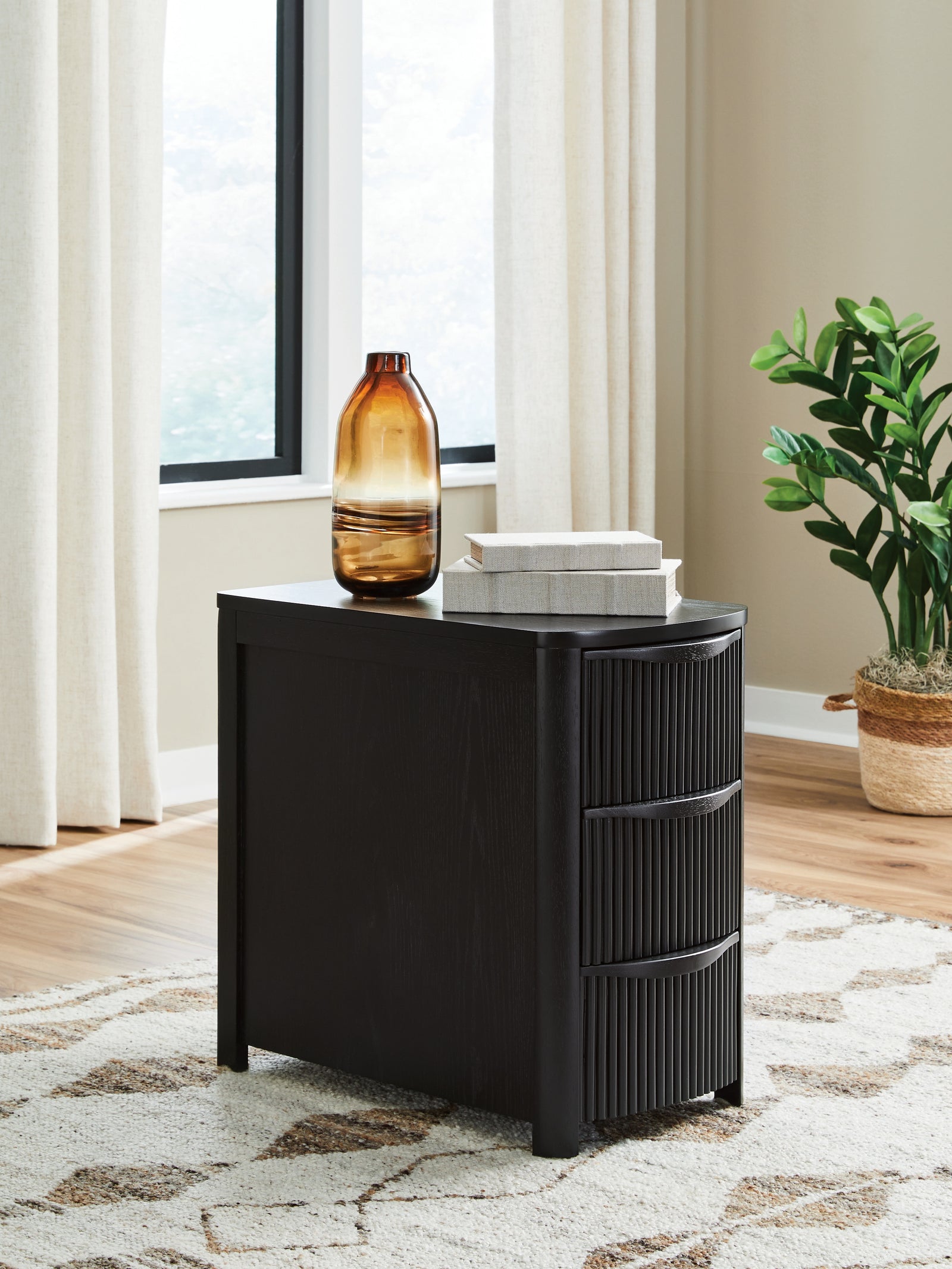 Camdill Black Chairside End Table