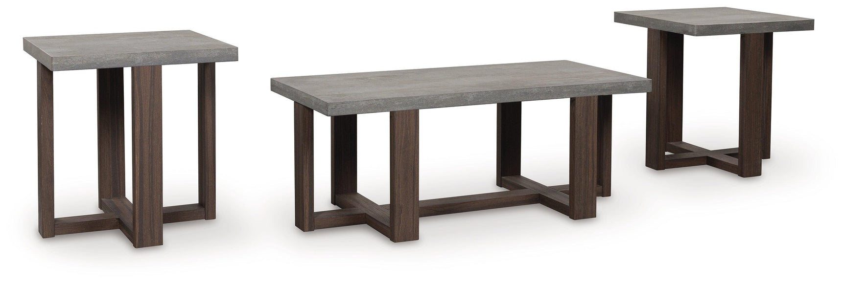 Dynnford Gray/Brown Table (Set of 3)