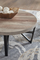 Deanlee Grayish Brown and Black 3-Piece Table Set