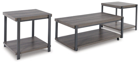 Wilmaden Gray/black Table (Set Of 3) - Ella Furniture