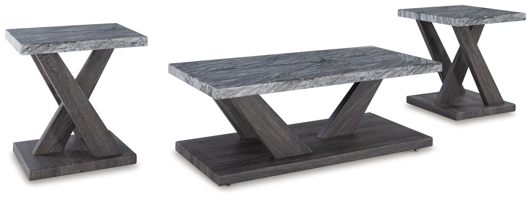 Bensonale Contemporary Brown and Gray 3-Piece Table Set