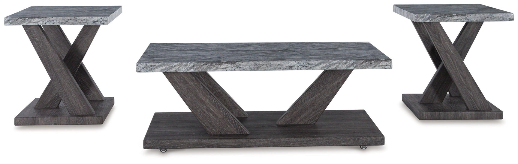 Bensonale Contemporary Brown and Gray 3-Piece Table Set
