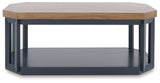 Landocken 3-Piece Brown Wood and Blue Slate Accent Table Set