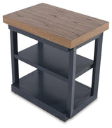 Landocken 3-Piece Brown Wood and Blue Slate Accent Table Set