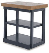 Landocken 3-Piece Brown Wood and Blue Slate Accent Table Set