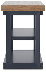 Landocken 3-Piece Brown Wood and Blue Slate Accent Table Set
