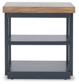 Landocken 3-Piece Brown Wood and Blue Slate Accent Table Set