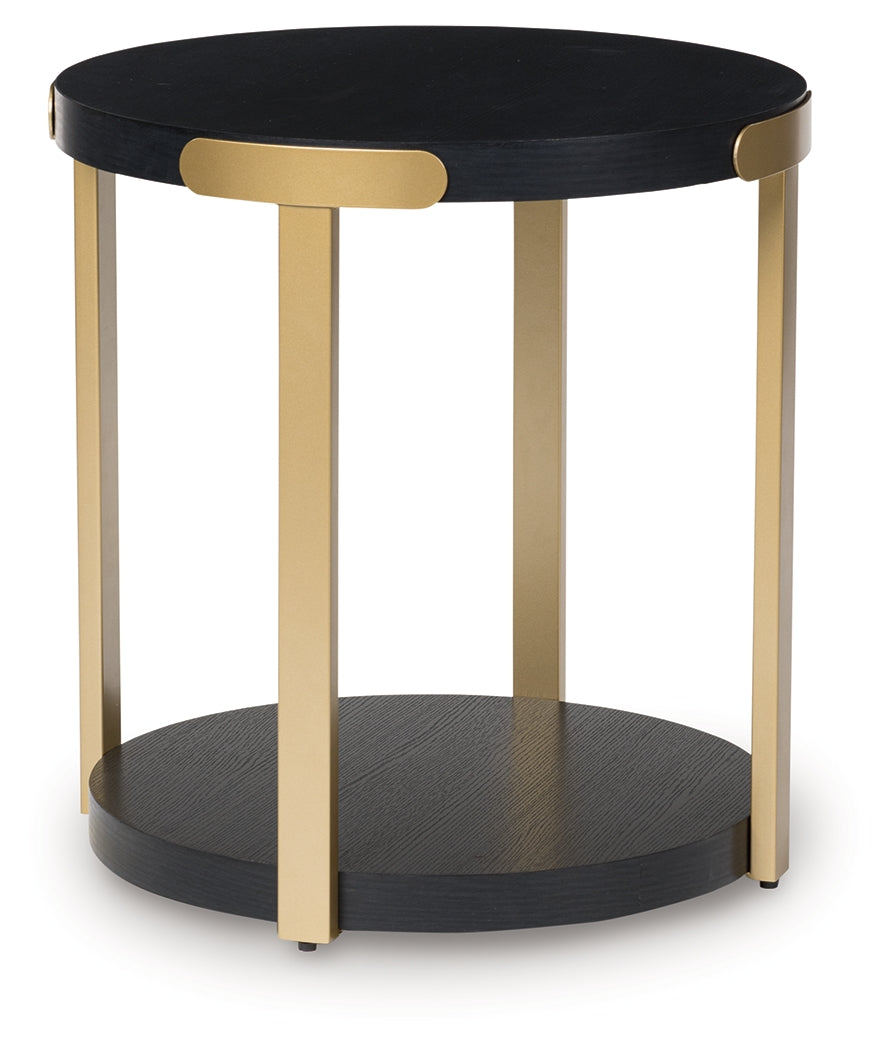 Shylore Black/Brass Finish Table (Set of 3)