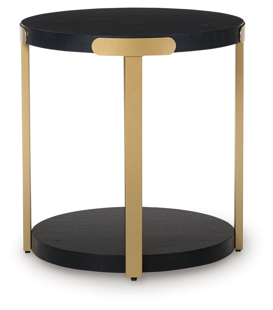 Shylore Black/Brass Finish Table (Set of 3)