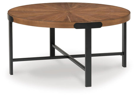 Crosstrail Brown Table (Set of 3) angled view