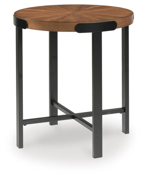 Crosstrail Brown Table (Set of 3) angled view