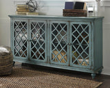 Mirimyn Antique Teal Accent Cabinet - Ella Furniture