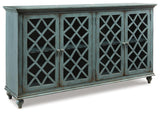 Mirimyn Antique Teal Accent Cabinet - Ella Furniture