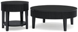 Marstream Black Coffee Table with 1 End Table