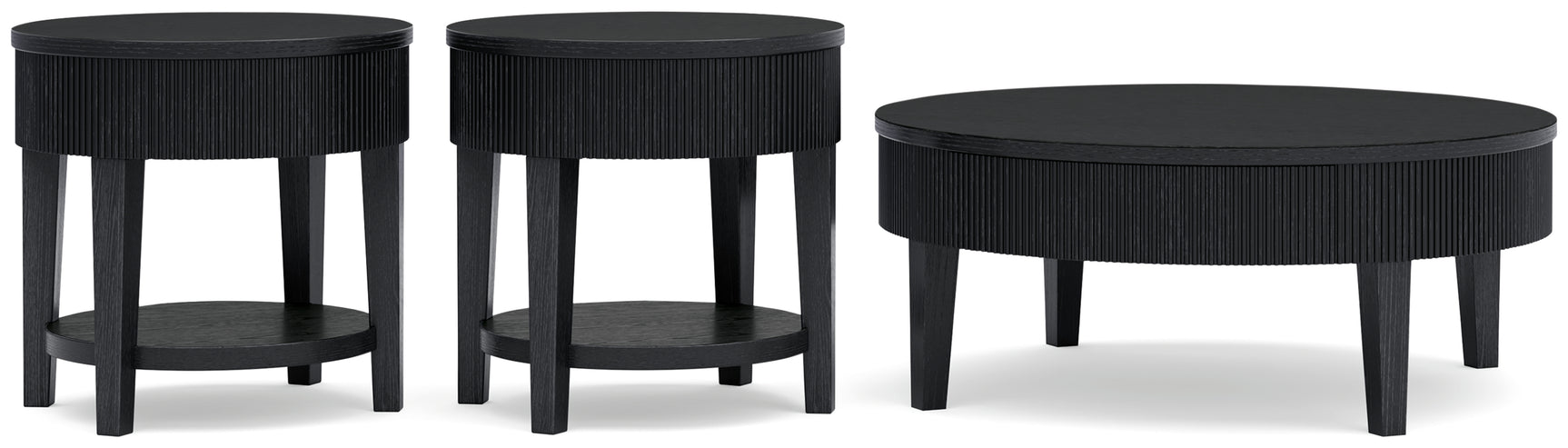 Marstream Black Coffee Table with 2 End Tables