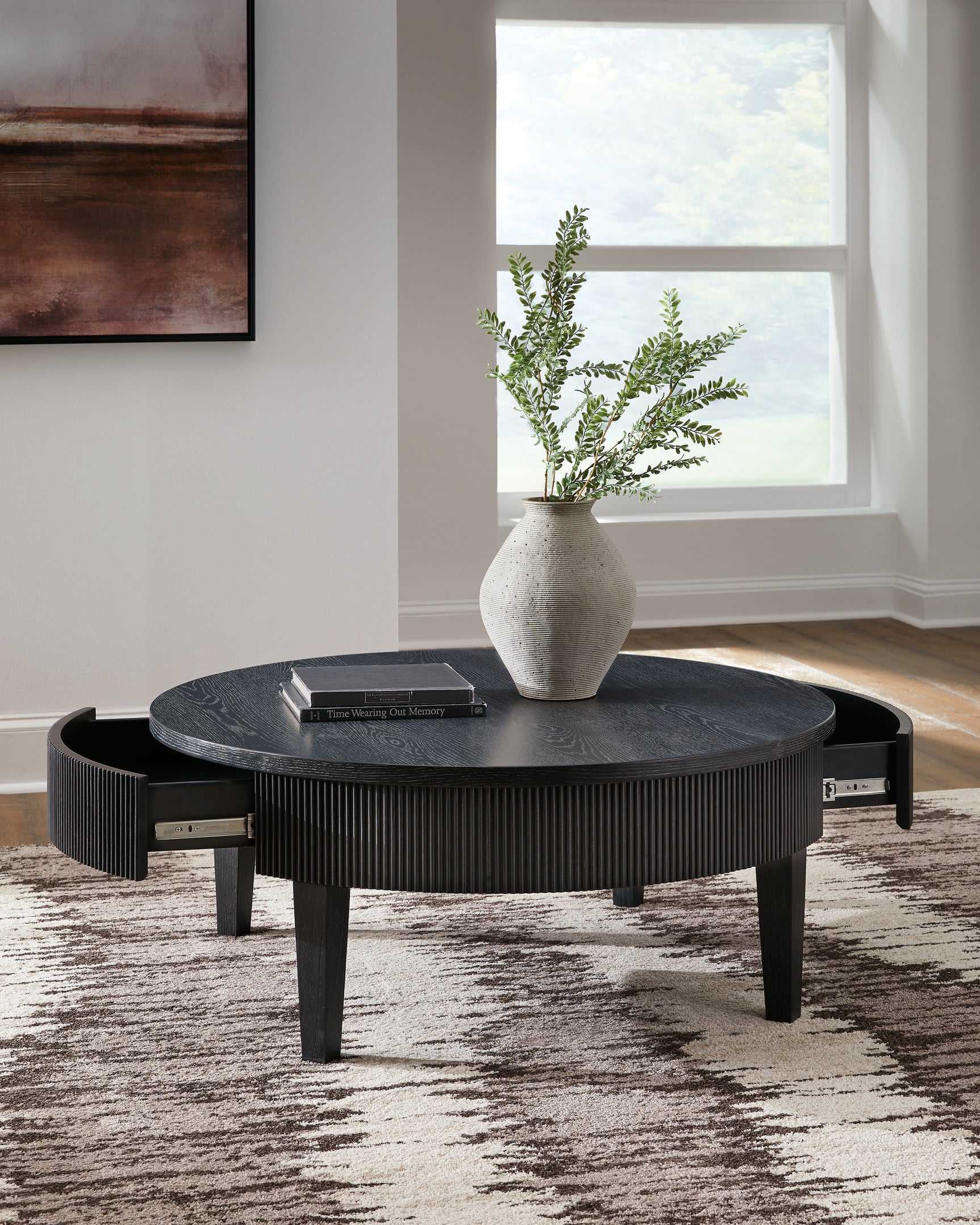 Marstream Black Coffee Table with 1 End Table
