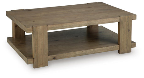 Flangren Light Brown Coffee Table angled view