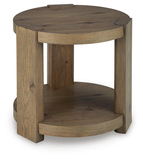 Flangren Light Brown End Table angled view