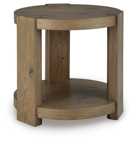 Flangren Light Brown End Table angled view