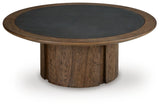 Dontayne Warm Brown Coffee Table angled view