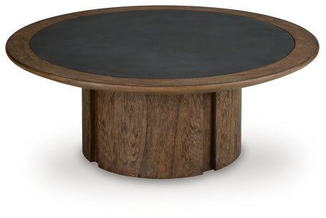 Dontayne Warm Brown Coffee Table angled view