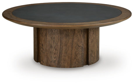Dontayne Warm Brown Coffee Table angled view