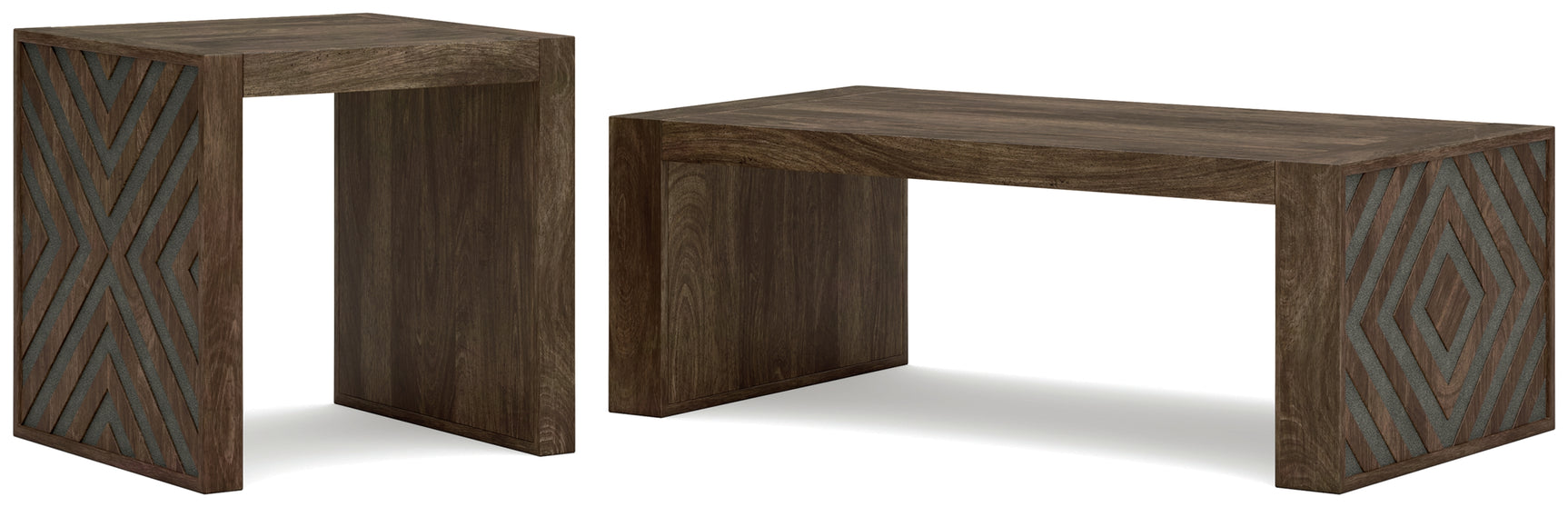 Dreggan Brown Coffee Table with 1 End Table