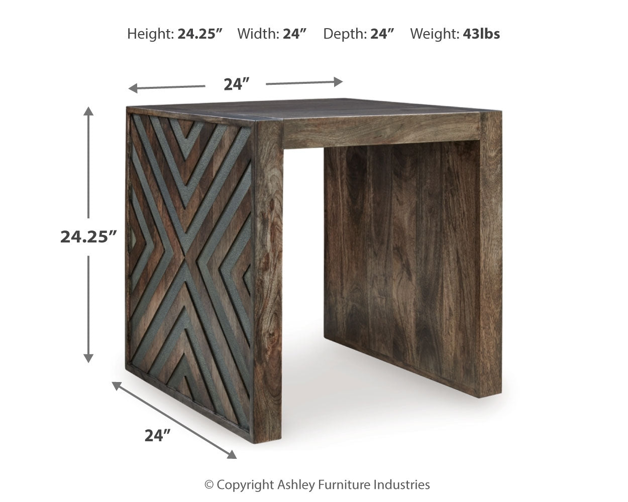 Dreggan Brown Coffee Table with 1 End Table