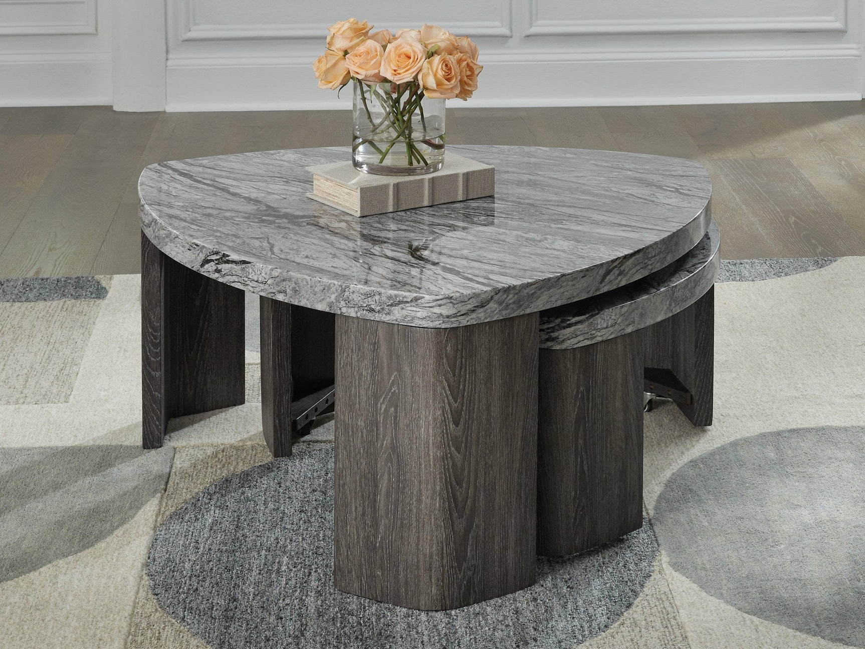 Surmour Gray/Brown Stacked Coffee Table