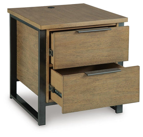 Montia Light Brown End Table angled view
