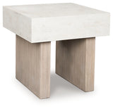 Jorlaina Light Grayish Brown Square End Table