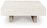 Jorlaina Light Grayish Brown Wood Coffee Table
