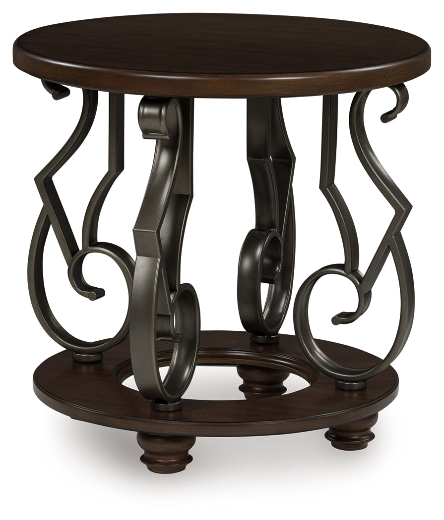 Frallyn Dark Brown End Table