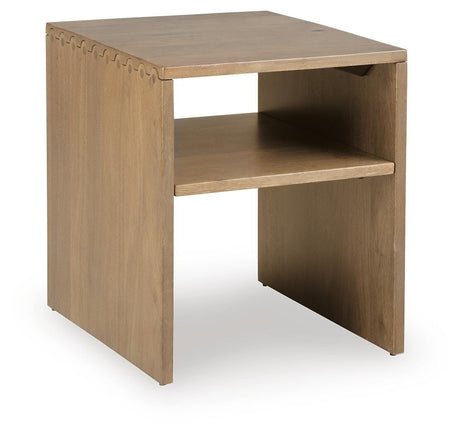 Ella Grove Rich Brown End Table angled view