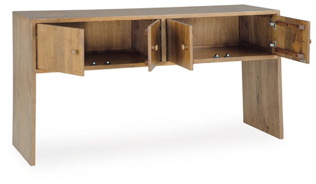 Ella Grove Rich Brown Console angled view