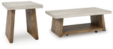 Brendalhouse Light Brown Coffee Table with 1 End Table
