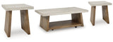 Brendalhouse Light Brown Coffee Table with 2 End Tables