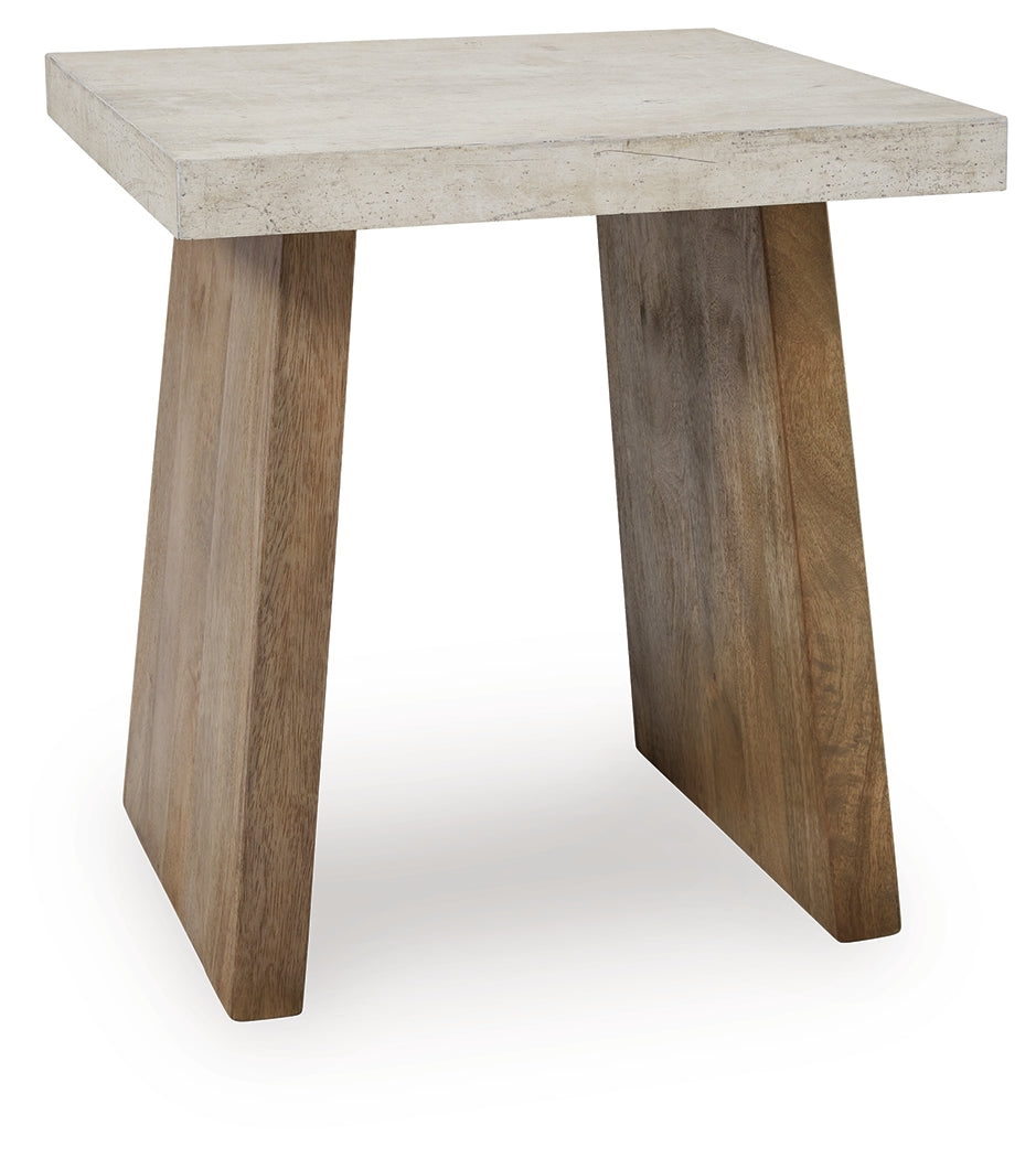 Brendalhouse Light Brown Coffee Table with 1 End Table