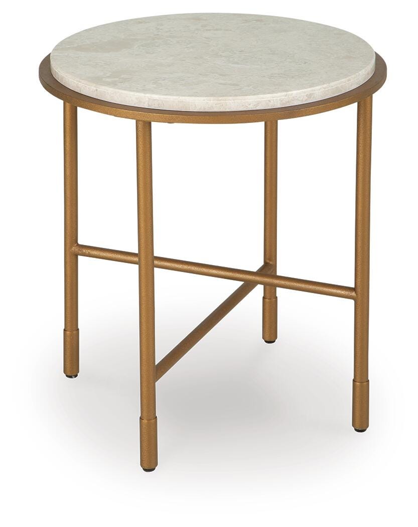 Alben Antique Gold End Table angled view