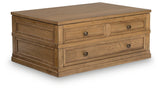 Sharlance Light Brown Coffee Table with 2 End Tables
