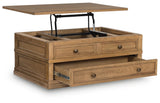 Sharlance Light Brown Coffee Table with 2 End Tables