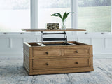 Sharlance Light Brown Lift-Top Coffee Table