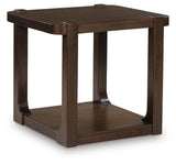 Breckington Dark Brown End Table angled view