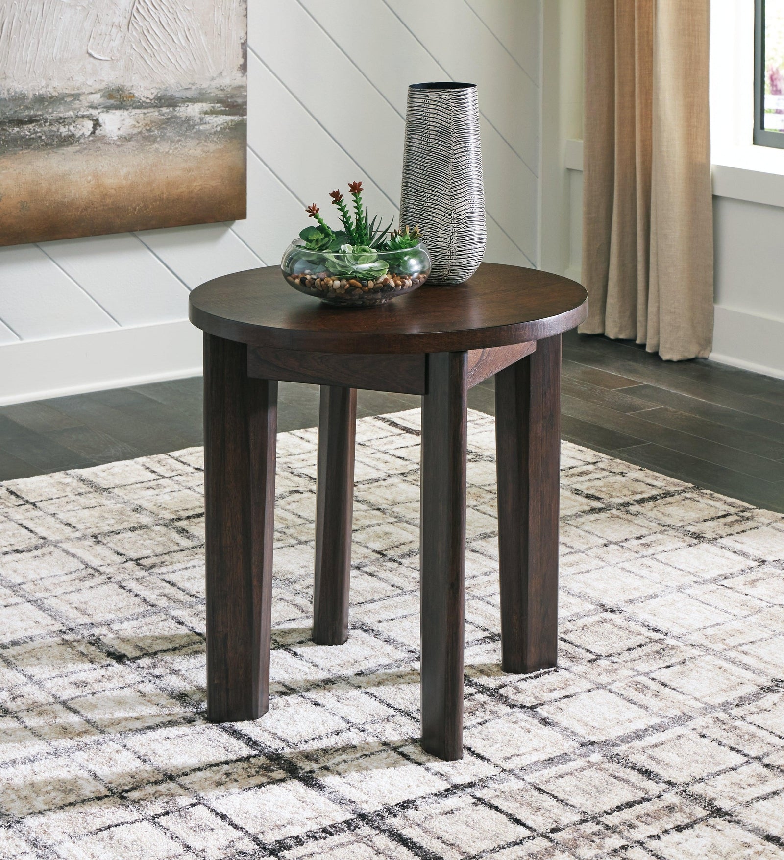 Korestone 2 Dark Brown End Table