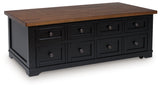Wildenauer Brown/Black Lift-Top Coffee Table