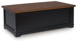 Wildenauer Brown/Black Lift-Top Coffee Table