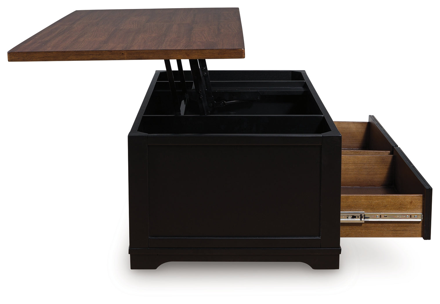 Wildenauer Brown/Black Lift-Top Coffee Table