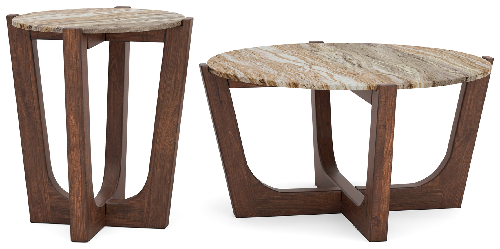 Tanidore Warm Brown Coffee Table with 1 End Table